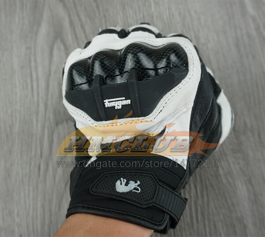 Gants de moto ST643 gants d'équitation respirants portables en cuir court chevalier gants incassables en Fiber de carbone