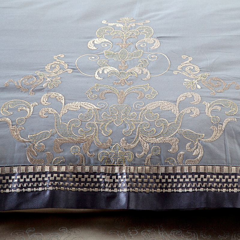Sängkläder set Sliver Gold Luxury Silk Satin Jacquard duvet täckning sängkläder queen king size brodery ark utrustat ark 221205