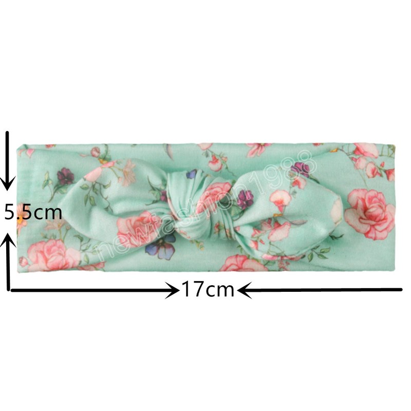 Bandeau élastique Vintage à motif de fleurs, oreilles de lapin, imprimé à la mode pour bébé, vêtements de décoration, accessoires Photo