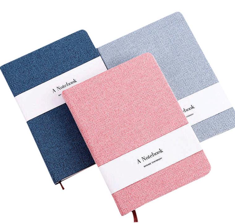 Vente en gros A5 A6 lin cahier tissu couverture Journal Notepand journal intime livre papeterie cahiers ligne vierge papier-cahier SN5049