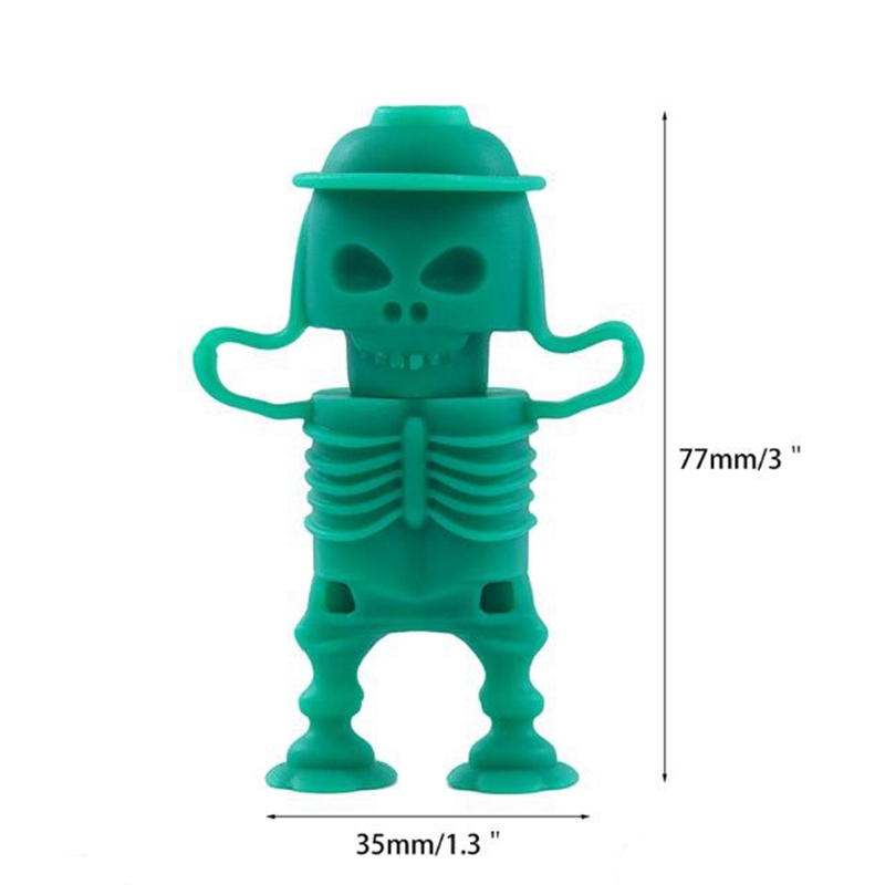 Colorful Silicone Skull Ghost Head Style Pipes Thick Glass Dry Herb Tobacco Filter Catcher Taster Bat One Hitter Stand Handpipes Smoking Cigarette Holder Tips