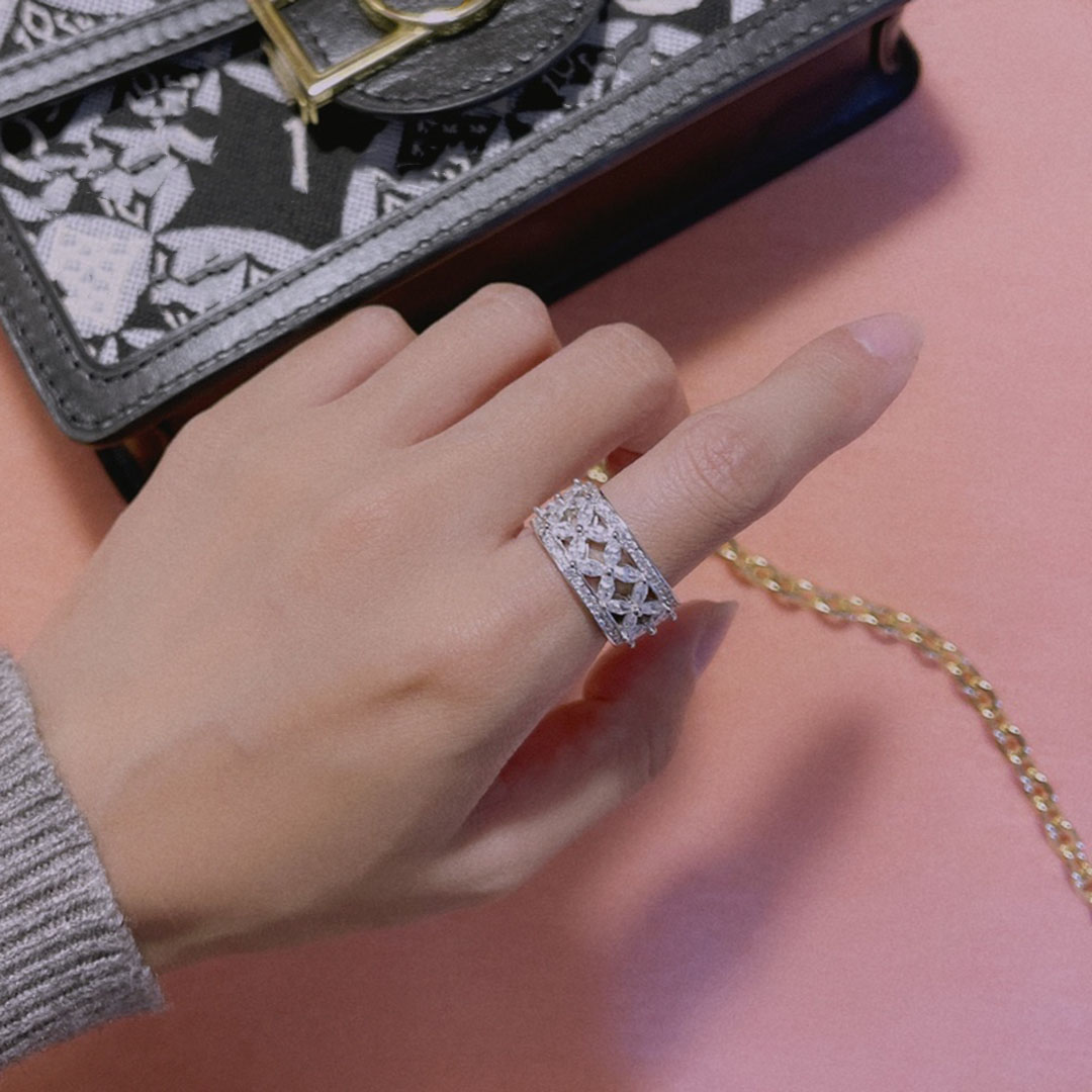 Diseñadores Ring Fashion Women Jewelrys Gift Luxurys Diamond Silver Rings Diseñador Pareja Joyería Regalos Simple Personalized Party Cumpleaños Regalos