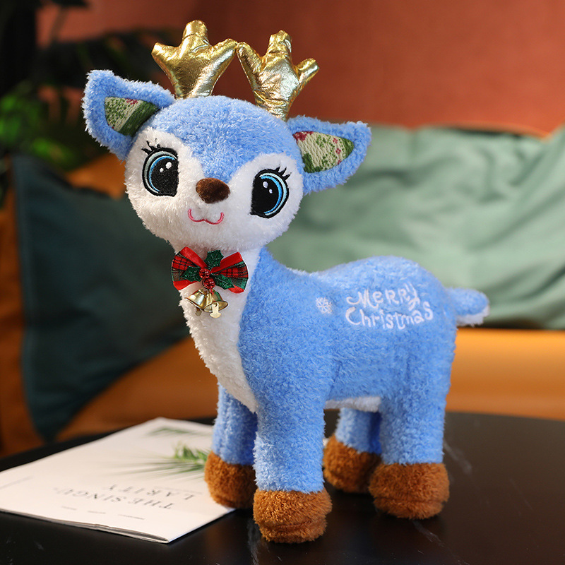 Cerfs Milu de noël 6 couleurs 35cm, jouets en peluche, poupées de fête de vacances et cadeaux de noël pour enfants, vente en gros, fabricants