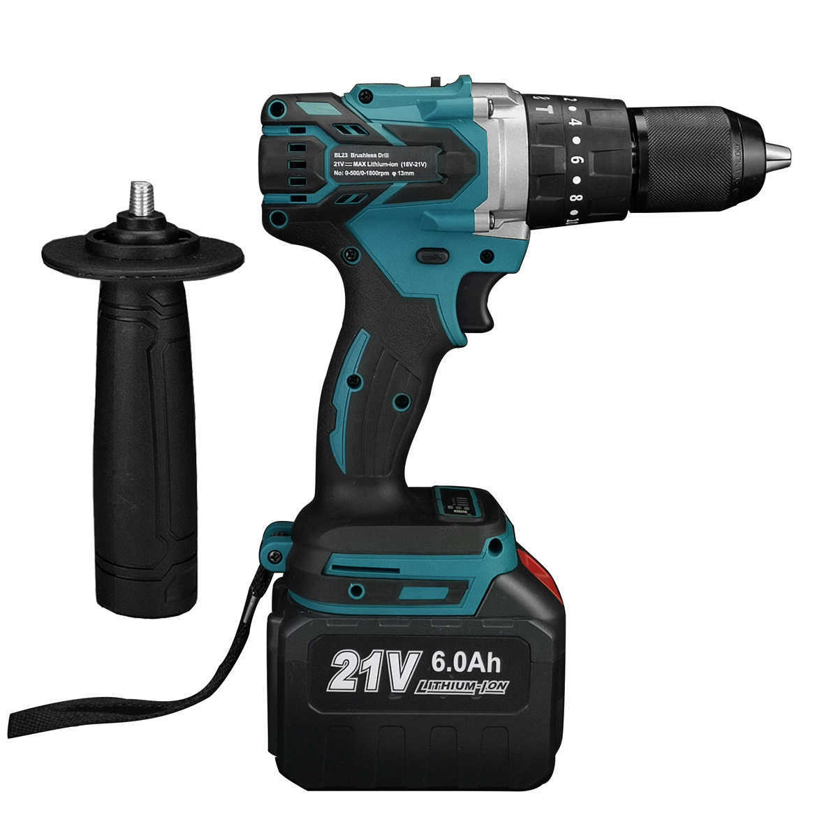 V MM Brushless Electric Drill NM mah Battery Cordless Screwdriver With Impact Function Can Ice Power Tools