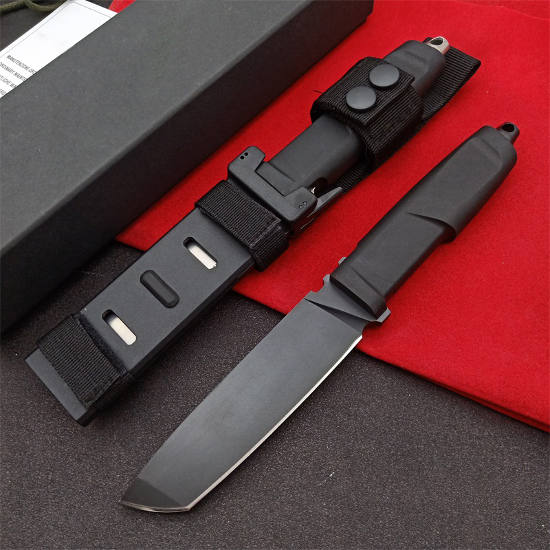 Ny H1215 ER Survival Straight Knife N690 Stone Wash Tanto Point Blade Full Tang TPV Forprene Handle Fixed Blade Knives With Kydex