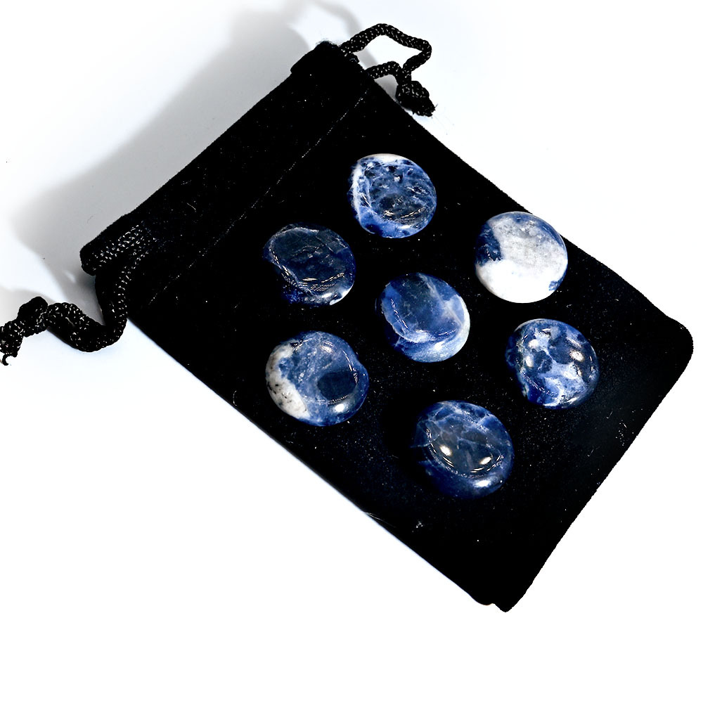 Natural Crystal Seven Color Stone 18mm Round Piece Healing Reiki Yoga P￤rlor Ornament Craft Amethyst Topaz Bag Set
