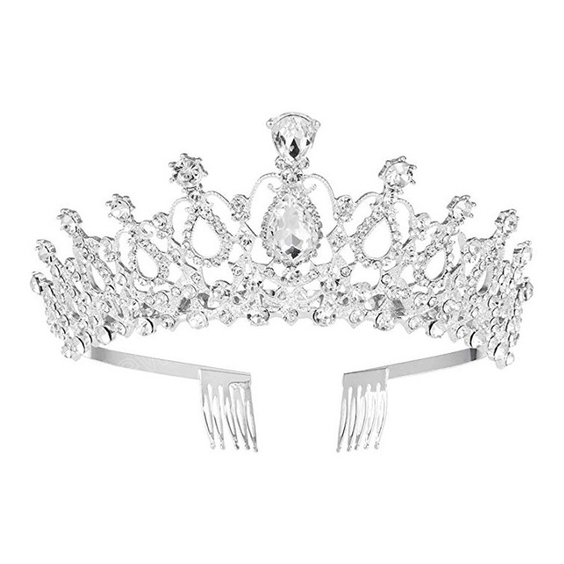 Fashion Bridal Wedding Crown Princess Rhinestone pannband kristalltiaror och krönar hårband hår smycken tillbehör huvudstycke