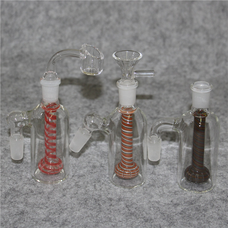 raccoglitori di cenere Narghilè 14mm 18mm 45 gradi 90 gradi matrice perc vetro ashcatcher gorgogliatore con banger al quarzo ciotola fumatori vaso in silicone