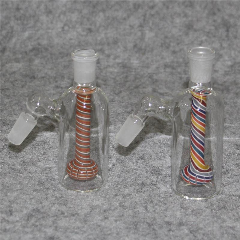 Gamiage en verre Camiques de cendres Catchers de 14 mm 18 mm 18 mm de boulet en pyrex Catcher de cendres 45 ￠ 90 degr￩s Ashcatcher Pipes d'eau DAB RIG