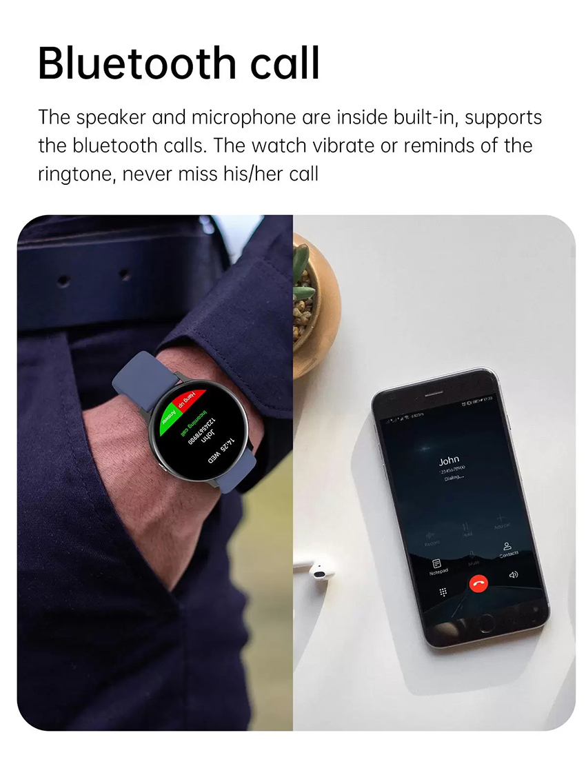 Inteligentny zegarek zegarek smartwatch bluetooth call tętno monitor muzyka spać wodoodporność dla mężczyzn Huawei Xiaomi