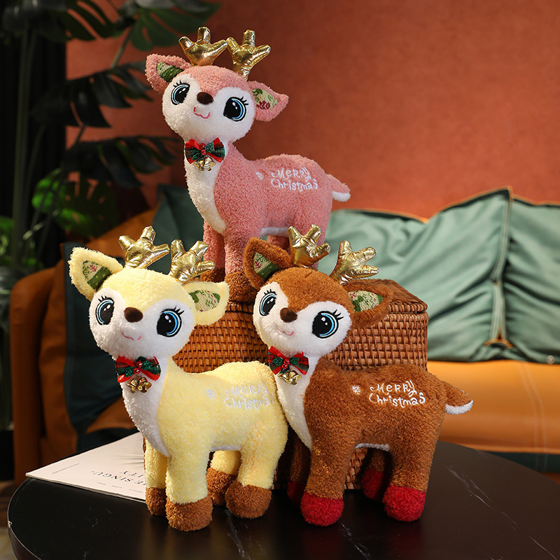 Manufacturers wholesale 6-color 35cm Milu deer Christmas deers plush toys holiday party dolls and children's Christmas gifts