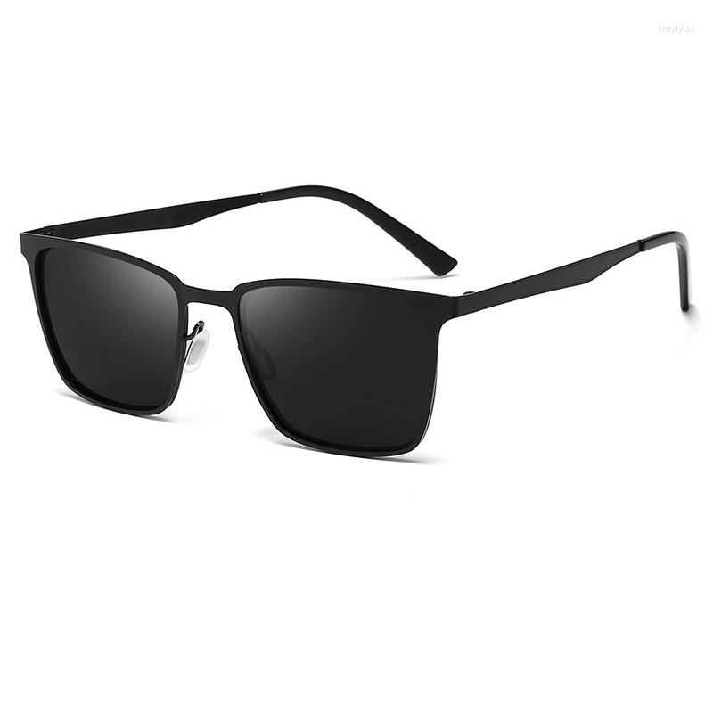 Gafas de sol marco cuadrado polarizado para hombres de moda conducir pescando lentes solares diseño de lujo de lujo