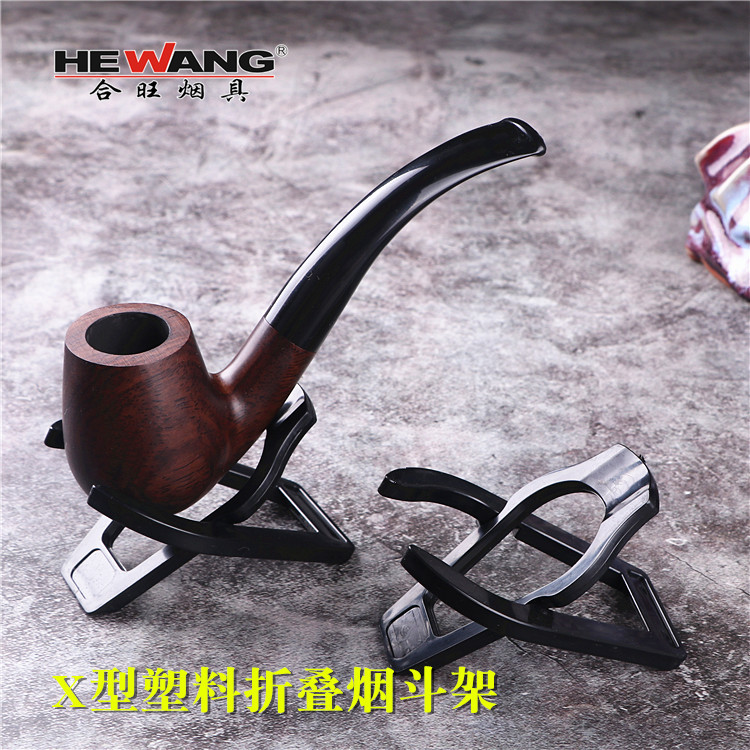 Smoking Pipe Pipe bracket Ebony pipe base X-type plastic folding cigarette holder