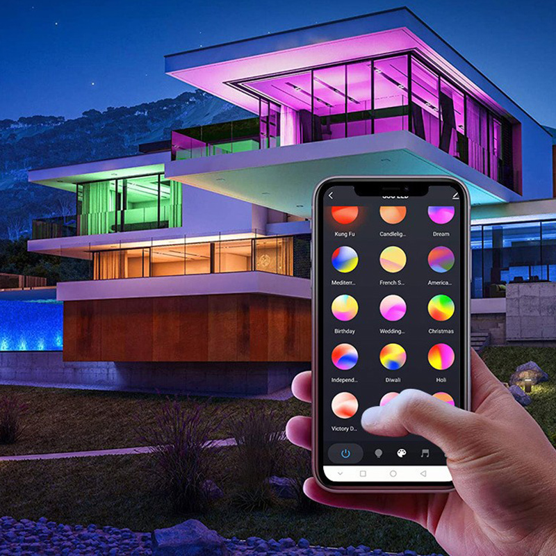 1903 IC WiFi-LED-Lichtleiste, Musik-Synchronisierung, Verfolgungseffekt, Dreamcolor, IP65, 30 LED/M, 5 m, 10 m, kompatibel mit Alexa Google Home