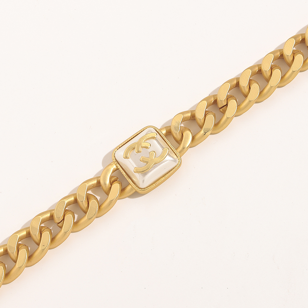 Bracelets de timbre en acier Bracelet de chaîne de marque de luxe Femmes Couple Amour Cercle Bracelet 18 carats Plaqué Or Célèbre Designer Bijoux Access289s