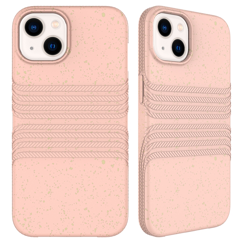 Capas de telefone biodegradáveis da moda para iPhone 15 14 Plus Pro Max 13 12 11 I15 Palha de trigo ambiental Eco-friendly Luxo Macio TPU Smart Green Back Case Capa Pele