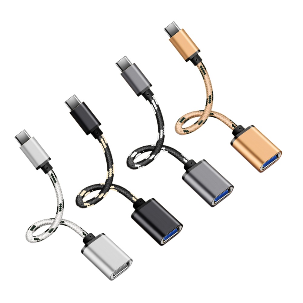 USB 2.0 Type C Man naar USB 2.0 Een vrouwelijke OTG-gegevenskoordadapter Type-C OTG-adapterkabel voor Sansumg LG Sony HTC Xiaomi Andriod