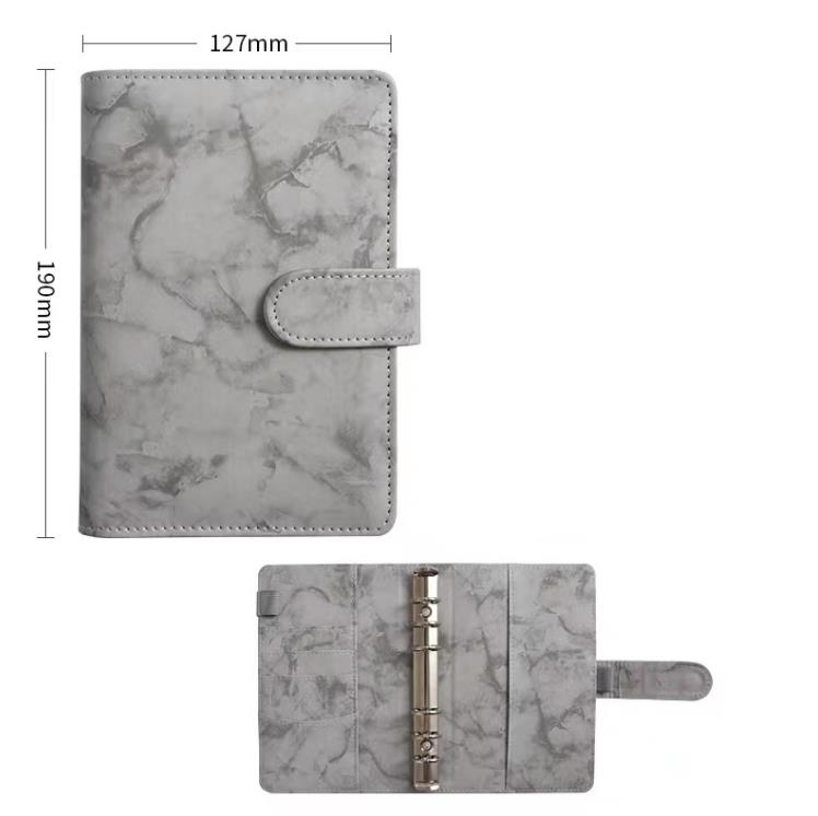 A6 Marbling Color Notebook Binder PU Leather 6 Ringen Kladblok Spiraal los blad Kladbui Dekselschaal voor student SN4759