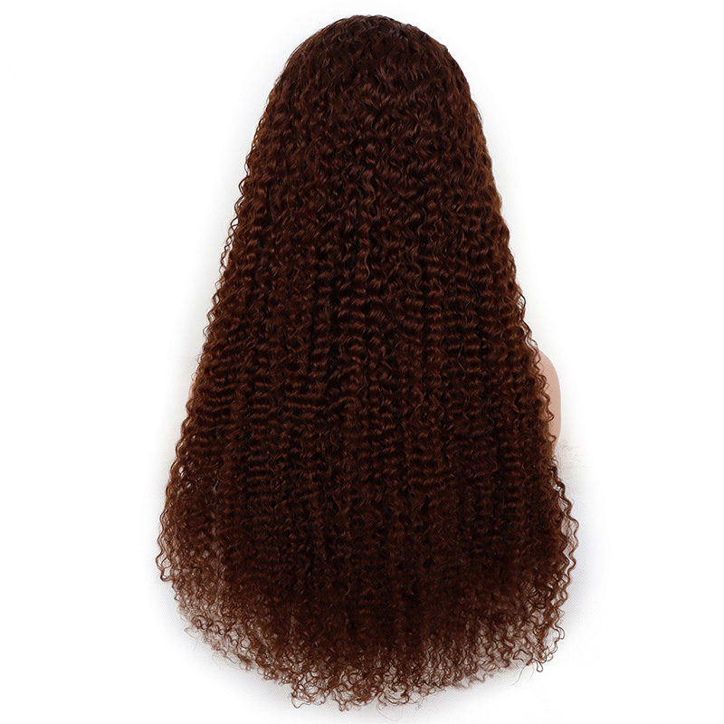 Brazilian Human Hair 6# Color 13X4 Lace Front Wig Kinky Curly 150% 180% 210% Density 10-32inch Yirubeauty Peruvian Virgin Hair Wigs