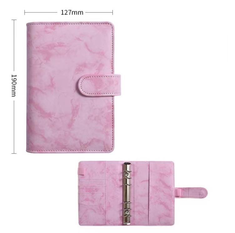 A6 Marbling Color Notebook Binder PU Leather 6 Ringen Kladblok Spiraal los blad Kladbui Dekselschaal voor student SN4759