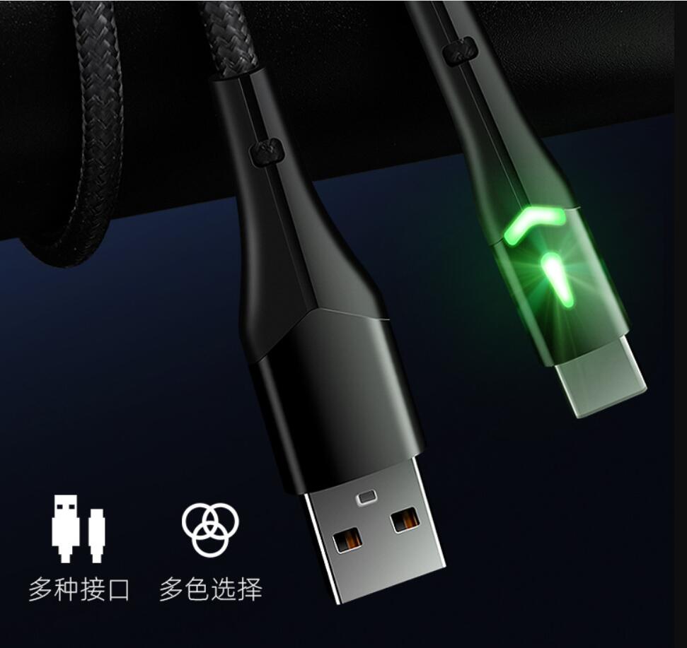 2A Quick Charge LED cables Type c Micro Braided USb Cables 1m 3ft Fabric Cable For Samsung s10 s20 s21 note 21 htc android phone pc