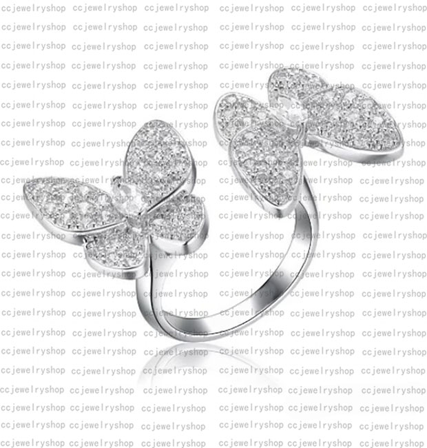 Fashion Classic Four Leaf Clover Ring Designer Jewelry Mother of Pearl 18K Guldpläterade fjärilsringar damer och flickor Valentine287U