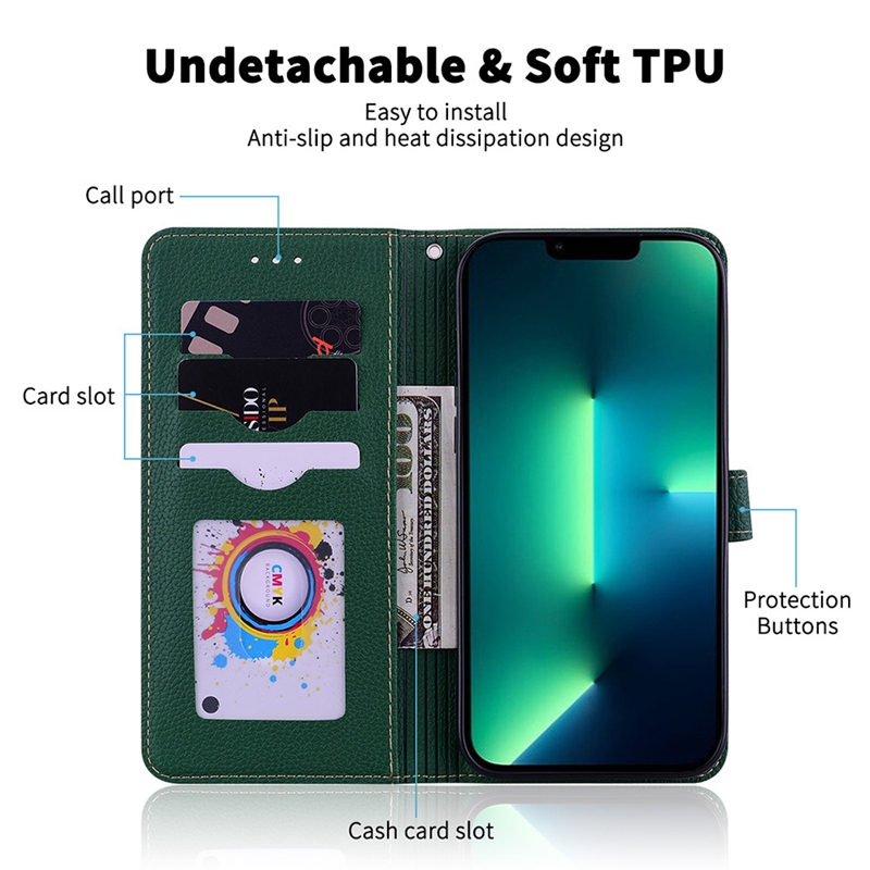 Multicolour PU Leather Flip Téléphone Case de cartes Portefeuille Couverture de téléphone pour Samsung S22 Plus Ultra iPhone 14 13 12 11 Pro Max XS XR 7 8