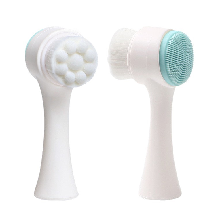 Brosse faciale en Gel de silice 3D nettoyant Double face produit d'élimination des points noirs nettoyant pour les pores brosse de nettoyage exfoliante pour le visage