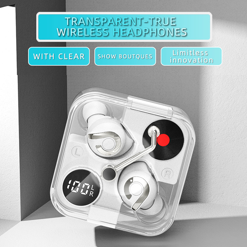 New Fashion E89 Auricolari Bluetooth Mini In-Ear Cuffie wireless TWS trasparenti con microfono Gioco stereo Cuffie musica retrò