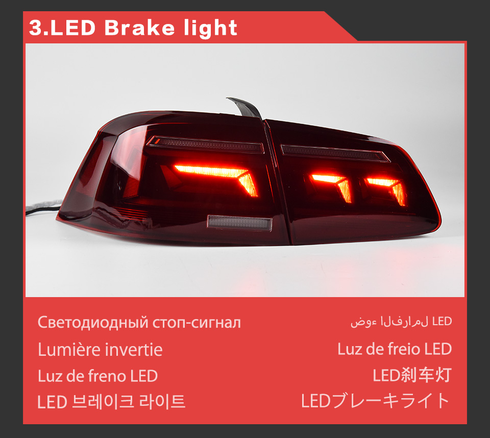 Light de carro traseiro de carro Dinâmica Indicador de sinal de giro dinâmico Lâmpada traseira para VW Passat B7 LED LIGHT FREIO FOG Iluminação reversa