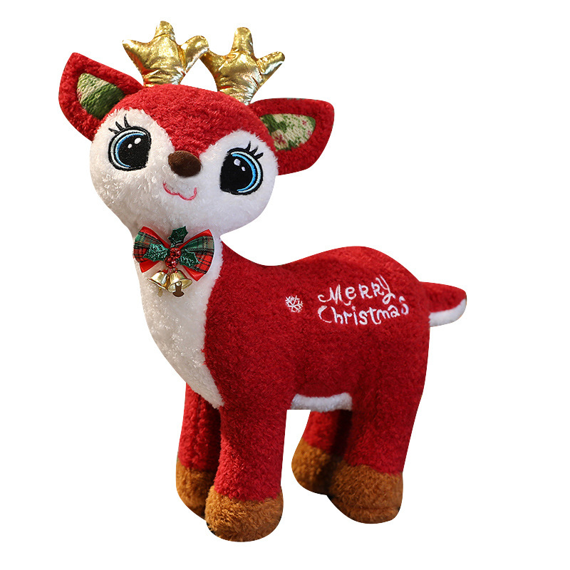 Manufacturers wholesale 6-color 35cm Milu deer Christmas deers plush toys holiday party dolls and children's Christmas gifts