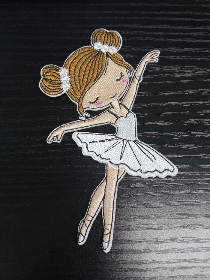 Dessin animé dansant fille broderies patchs de couture notions pour vêtements de vêtements sacs ballerina arts fer sur patch