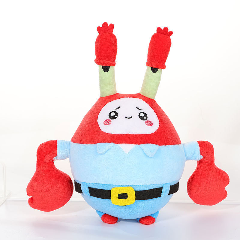 Manufacturers wholesale 7 styles of fox paper boxes man octopus brother crab boss jellyfish plush toys cartoon film television dolls children gifts