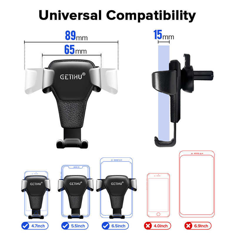New Gravity Car Holder Air Vent GPS Stand Mount Supporto iPhone 12 11 Pro XR XS 7 8 Max Huawei Xiaomi Mi Redmi Samsung LG