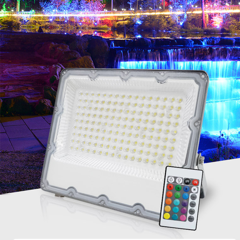 Reflector Led RGB de 10W, 20W, 30W, 50W, 100W, 150W, 200W, 220V, 110V, lámpara reflectora de pared para exteriores, iluminación de jardín impermeable