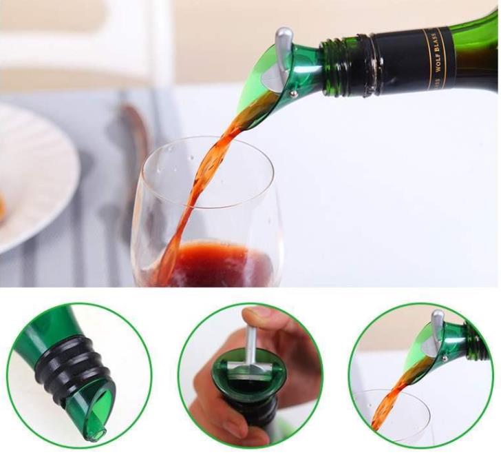 500st Bar Tools White Red Wine Aerator Plug Cap Bottle Pourer Pour With Silicone Seal Stopper Tratt St￤ng gr￶n f￤rg SN458