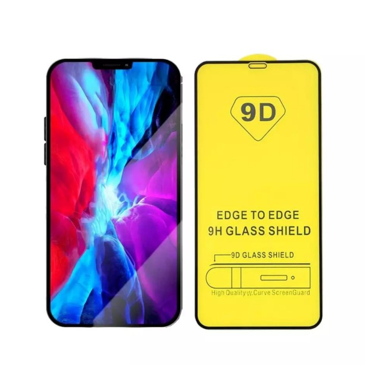 de 2 films de protection d'écran 9D pour iPhone 14 Pro Max 7 8 Plus XR XS Samsung A42 A52 S20 S21 FE 9H en verre trempé anti-rayures avec emballage de vente au détail