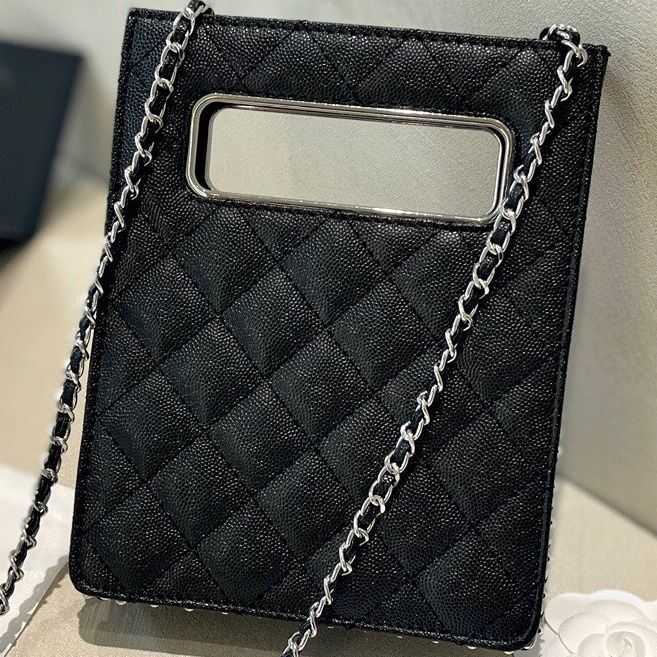 Women's Luxury Designer Hand Bill Shoulder Bags 2023 New Dinner Small Square Bag Texture Pavilion Chain Hollow Single Shoulder Handbags Factory Direct Sales