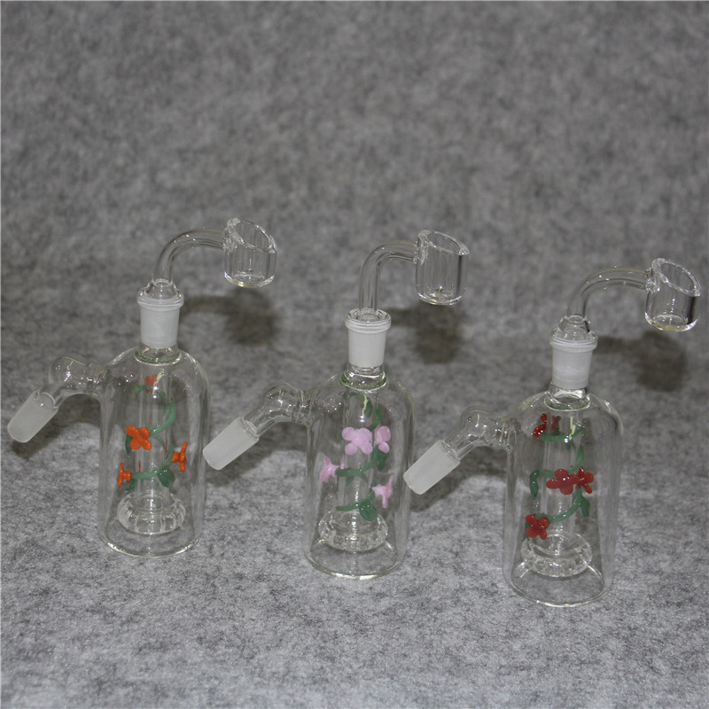 14mm 18mm däckstil Hookah Ash Catcher Heady Glass Dab Rigs Bong Glass Water Pipe Rökningsverktyg