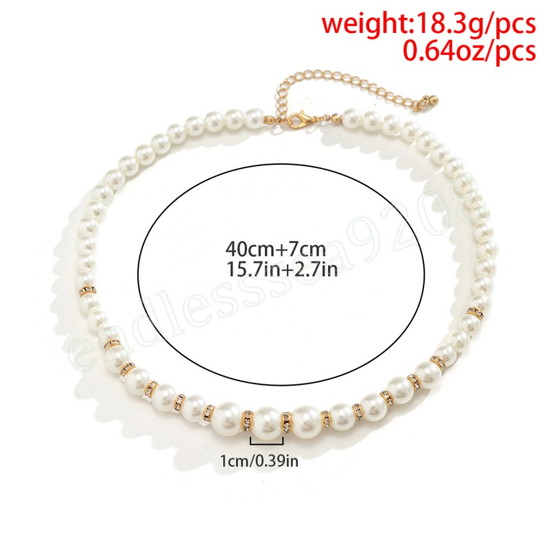 Big Pearl Beads Chain Chaker Short Charkles