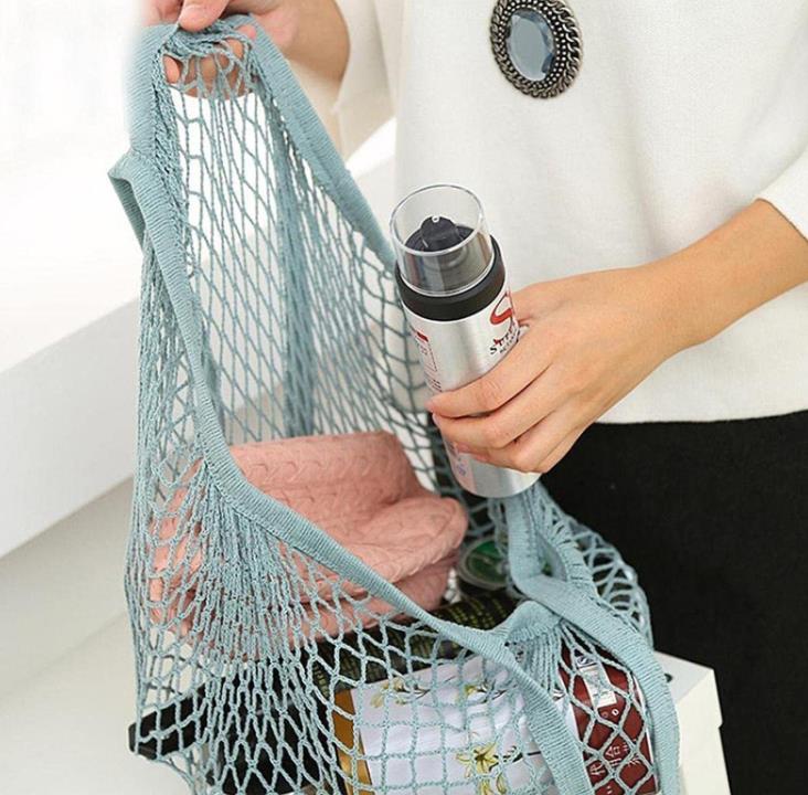 Herbruikbare winkelen Bruio's tas 14 Kleur groot formaat Shopper Tote Mesh Net geweven katoenen tassen draagbare winkelzakken Home Storage-BAG SN446