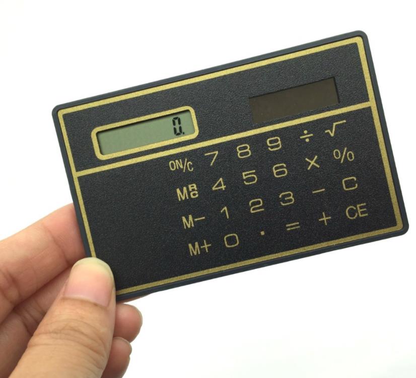 Home Garden Solar Card Calculator mini Calculator-Solar Counters Small Slim Credit Cards Solars Power Pocket Ultra-thin Calculators Logo Customized SN456