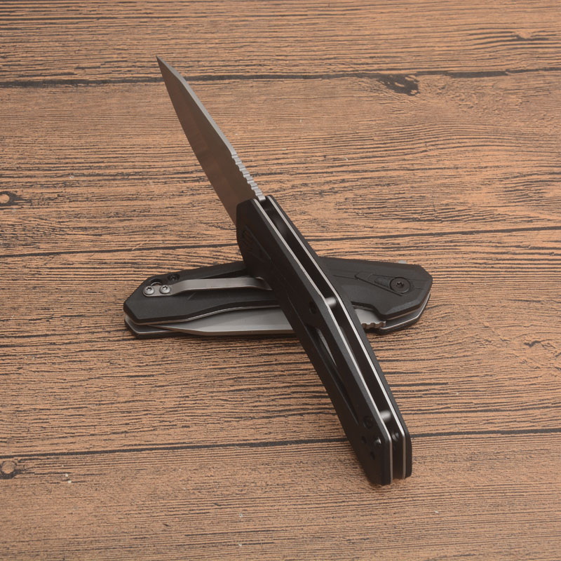Kampanj KS1385 Flipper Folding Knife 8CR13MOV DLC Coating Blade Glass Fiber Handle Assisted Fast Open Mapp Knives With Retail Box