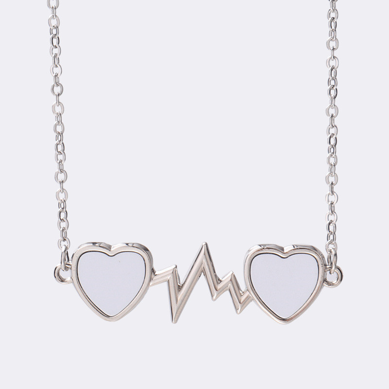 Mode doe -het -zelf sublimatie blanco hart ketting ontwerper vrouw sieraden liefde letters verzilverde hangende koppels kettingen voor man dames valentijnsdag cadeau