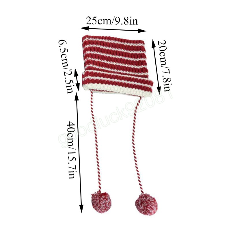 일본어하라 주쿠 폼폼 비니 모자 작은 악마 스트라이프 니트 양모 모자 가을 겨울 귀여운 고양이 귀 여자 비니