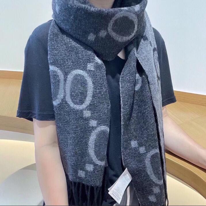 トレンディな手紙Jacquard Long Scarfダブルサイドスカーフデザイナー女性カシミアラップラージサイズ265V