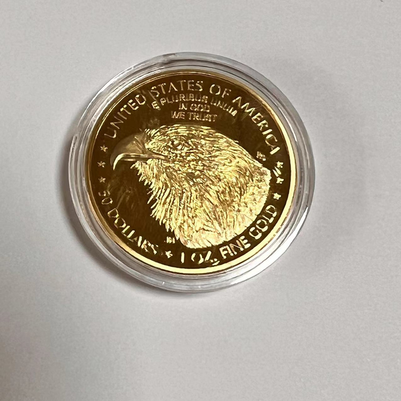 비 마그네이트 기타 예술 및 공예 American 2022 Freedom Eagle 1 Oz Gold 도금 기념품 선물 홈 Decoraiton 수집 가능한 배지 기념 동전