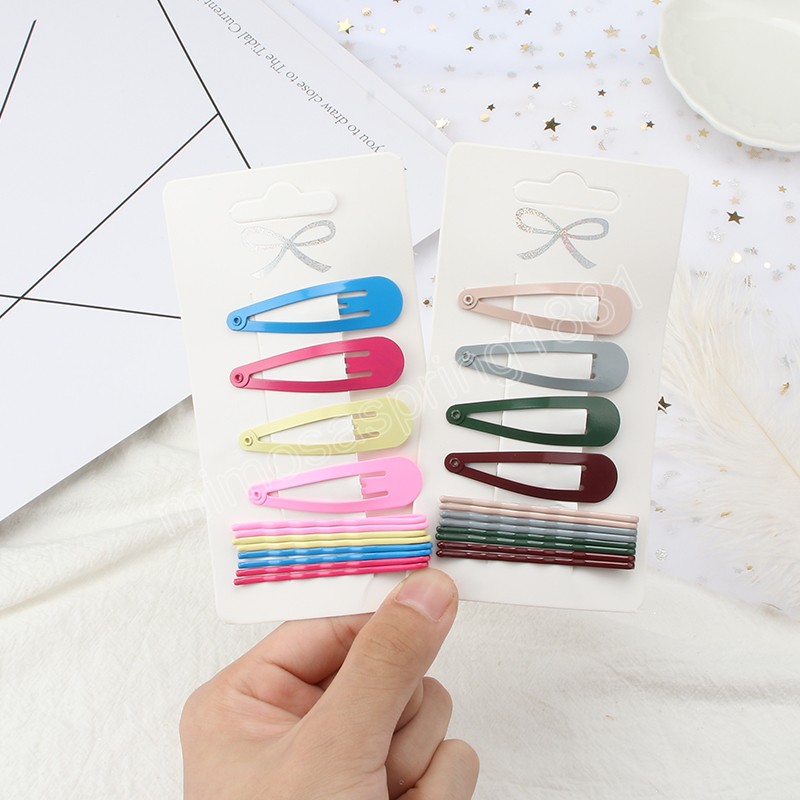 12 pezzi di forcine colorate con una parola Set di clip ragazza in metallo color caramella clip laterale accessori capelli clip BB donna copricapo di moda