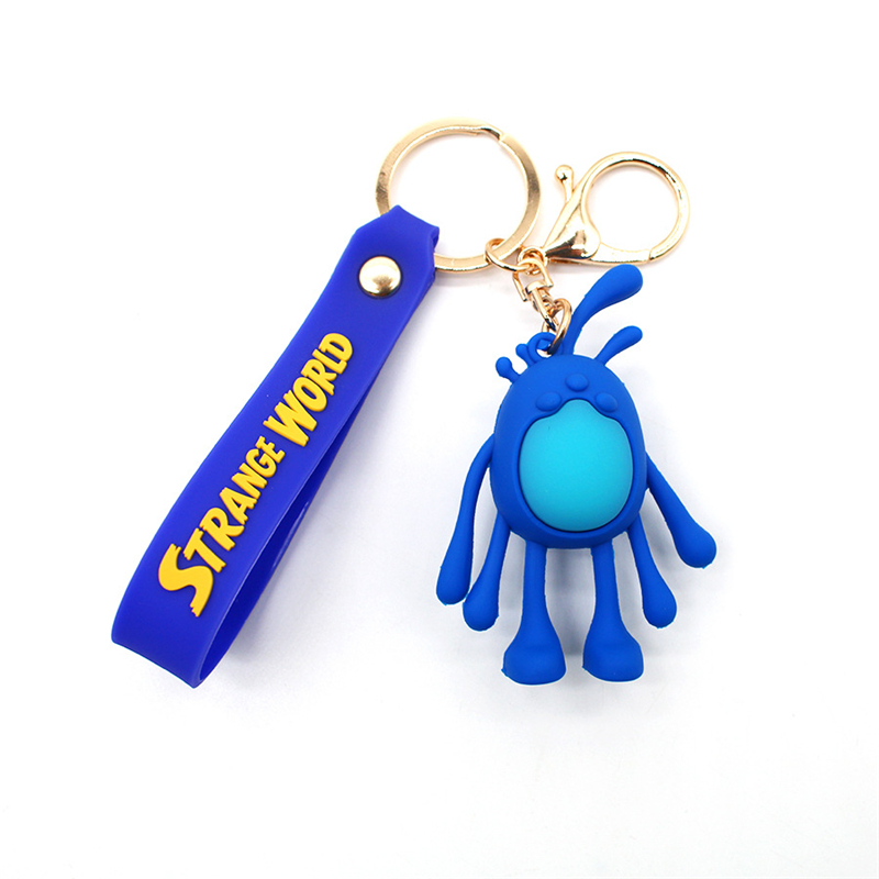 Cartoon Strange World Peluche Portachiavi Charm Blue Ghost Cinghie Figura Anello Portachiavi Borse Ciondoli cellulare