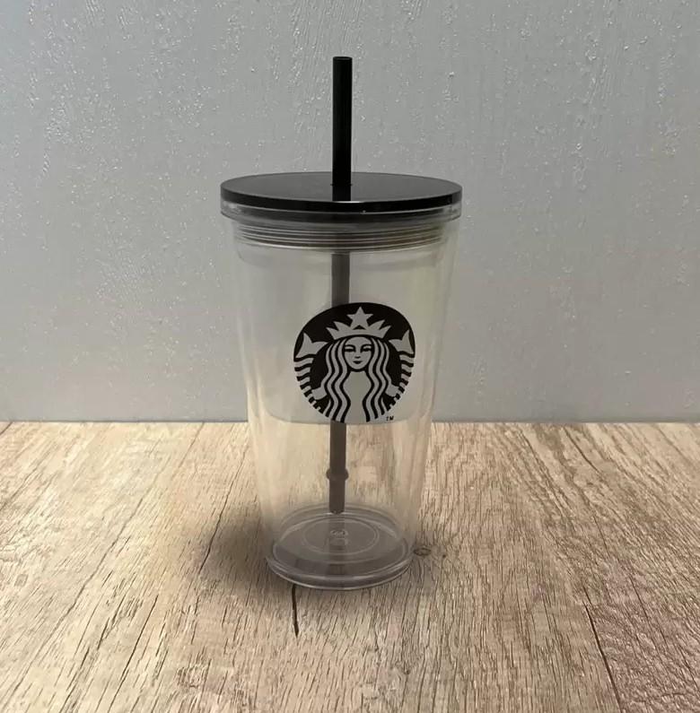 2022 Starbucks Mermaid Goddess 24oz/16oz 더블 플라스틱 텀블러 바닥 컵 여신 선물 선물 뚜껑 재사용 가능한 투명한 플랫 텀블러 Straw